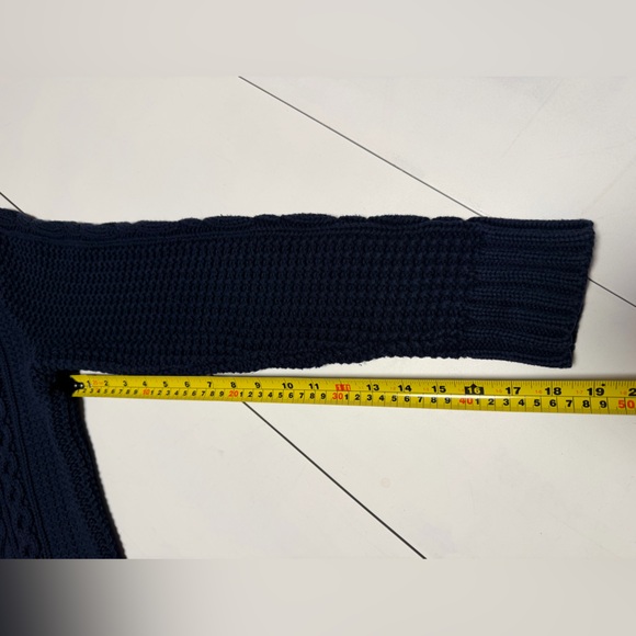 Ralph Lauren navy cable knit turtleneck sweater - Picture 5 of 6